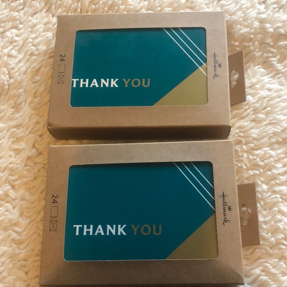 2 boxes hallmark thank you cards. Blank inside
